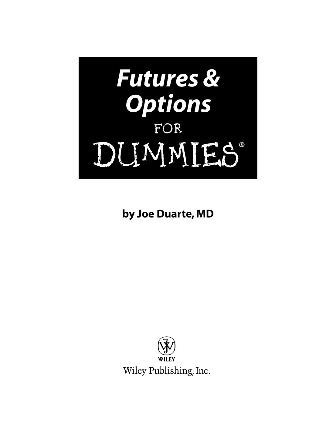 Futures & Options for Dummies by Duarte Joe