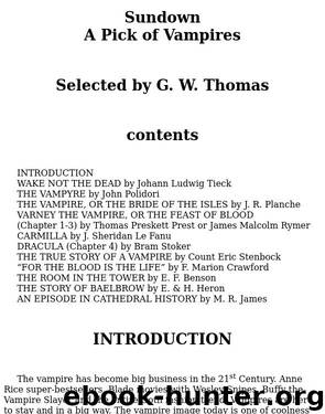G. W. Thomas (ed) - Sundown by A Pick of Vampires