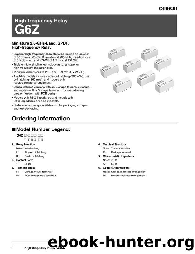 G6Z High-frequency Relay Data Sheet by Jennifer Moza