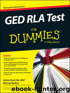 GED RLA For Dummies by Achim K. Krull & Achim K. Krull BA MAT