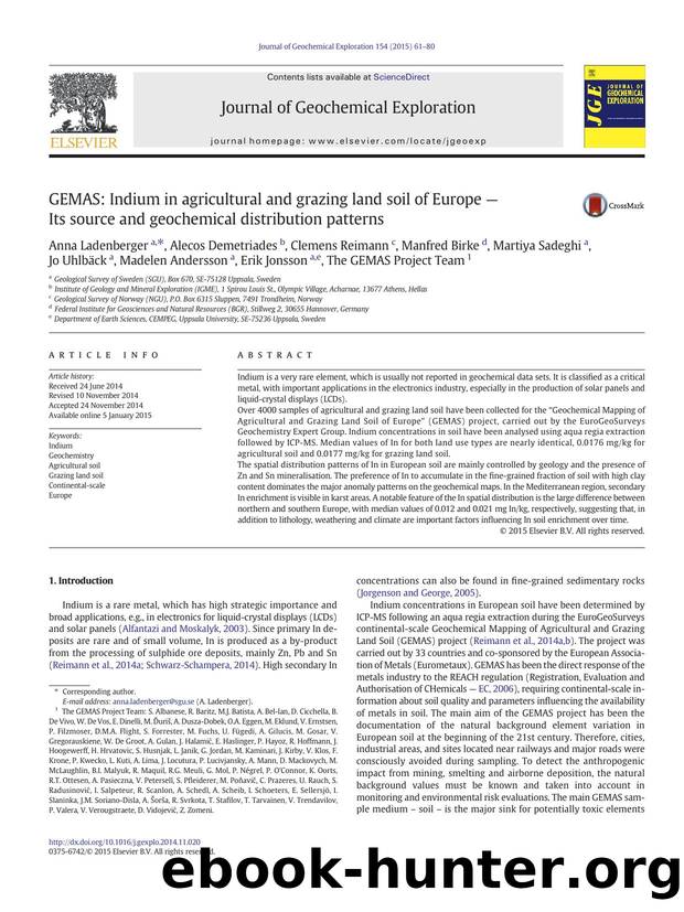 GEMAS: Indium in agricultural and grazing land soil of Europe â Its source and geochemical distribution patterns by unknow