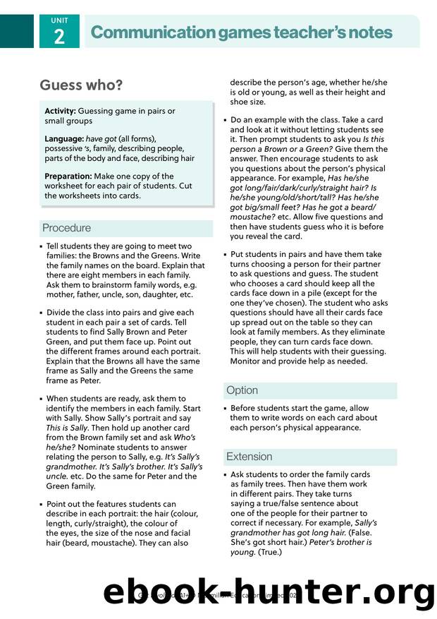 GI A1PLUS Communication Games U2 Teacher s Notes by Unknown