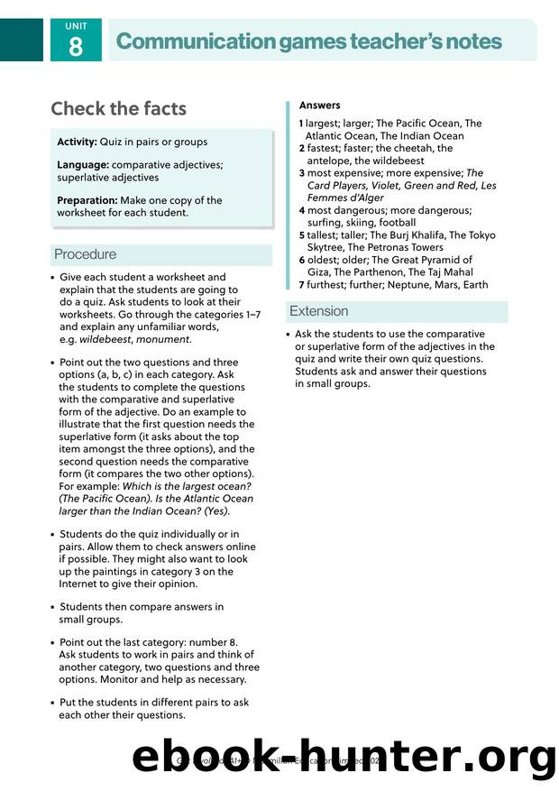 GI A1PLUS Communication Games U8 Teacher s Notes by Unknown