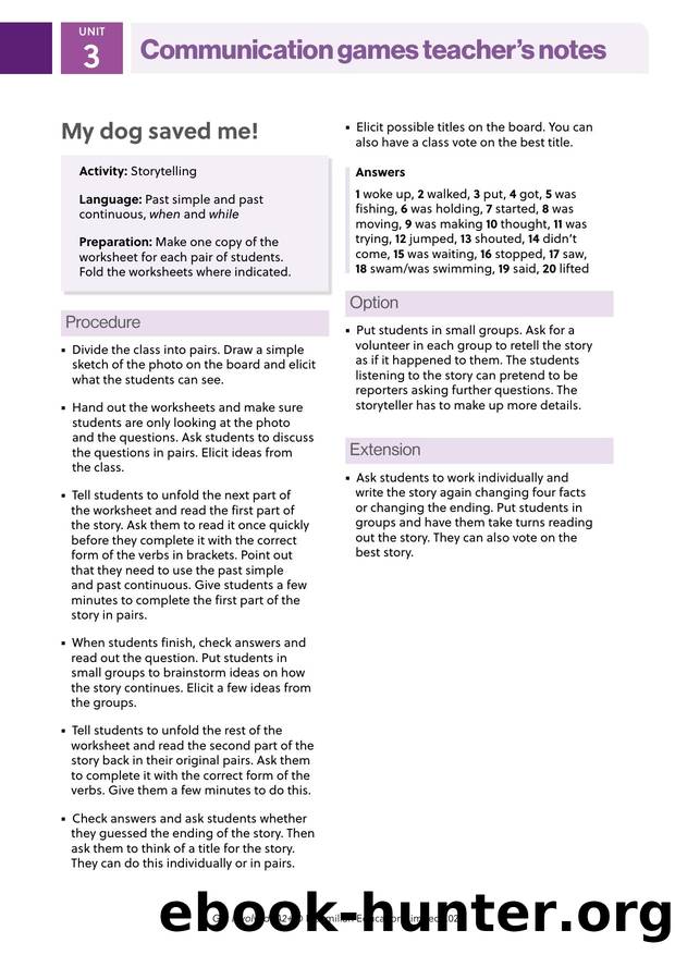 GI A2PLUS Communication games U3 Teacher's notes by Unknown