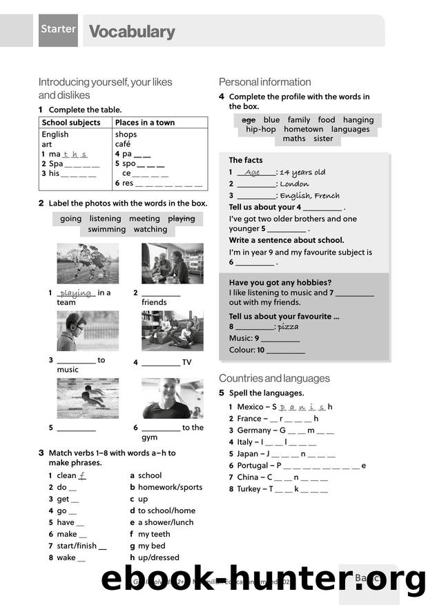GI A2PLUS Starter Vocabulary Basics by Unknown