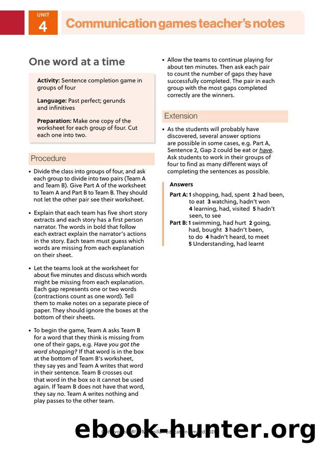 GI B1 Communication games U4 Teacher s notes by Unknown
