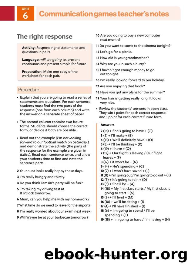 GI B1 Communication games U6 Teacher s notes by Unknown