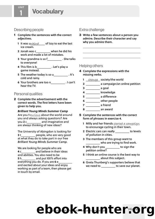 GI B1 U1 Vocabulary Higher by Unknown
