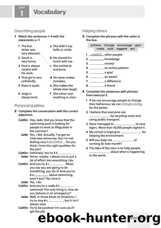 GI B1 U1 Vocabulary Standard by Unknown
