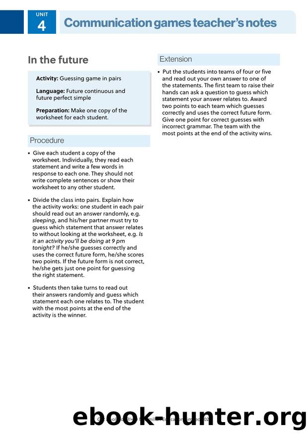 GI B1PLUS Communication games U4 Teacher s notes by Unknown