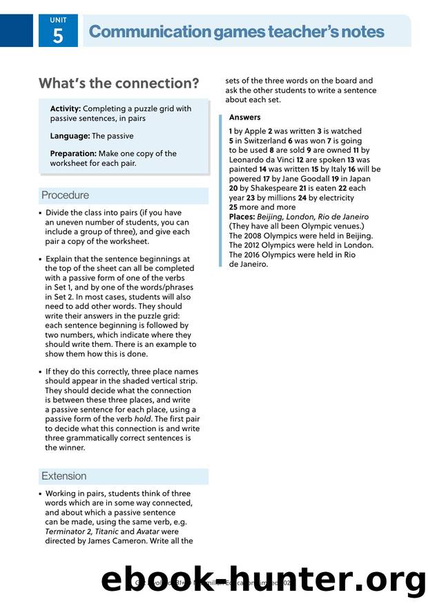 GI B1PLUS Communication games U5 Teacher s notes by Unknown