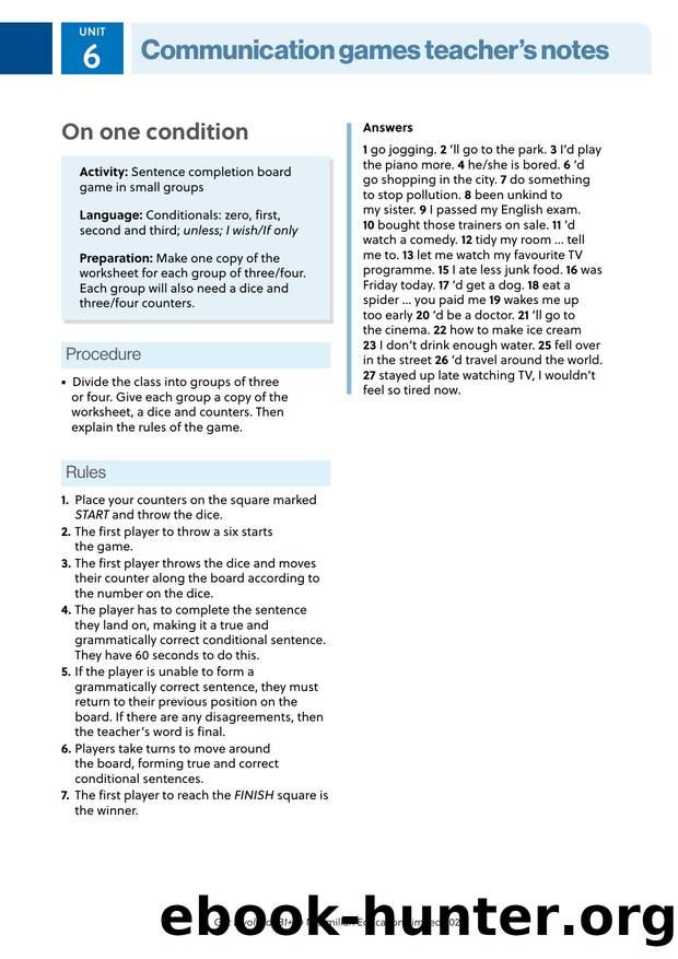 GI B1PLUS Communication games U6 Teacher s notes by Unknown