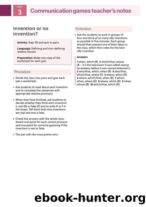 GI B2 Communication games U3 Teacher's notes by Unknown