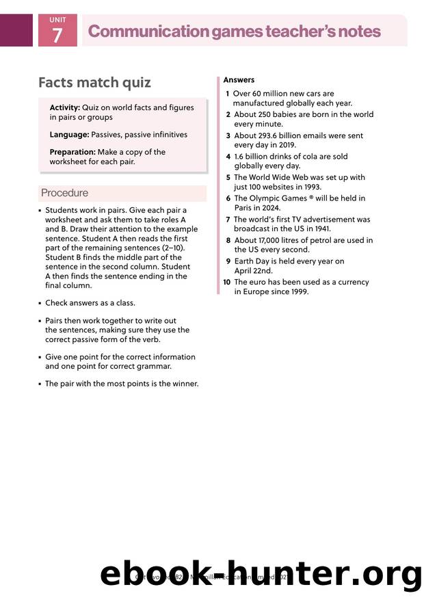 GI B2 Communication games U7 Teacher's notes by Unknown