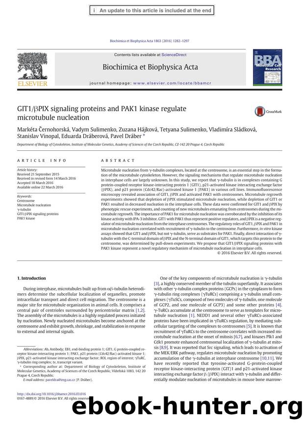 GIT1Î²PIX signaling proteins and PAK1 kinase regulate microtubule nucleation by unknow