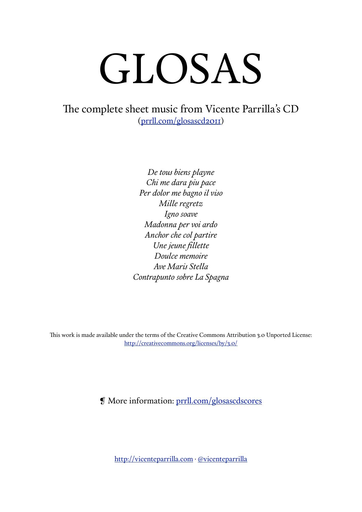 GLOSAS - Vicente Parrilla - The complete sheet music by Vicente Parrilla