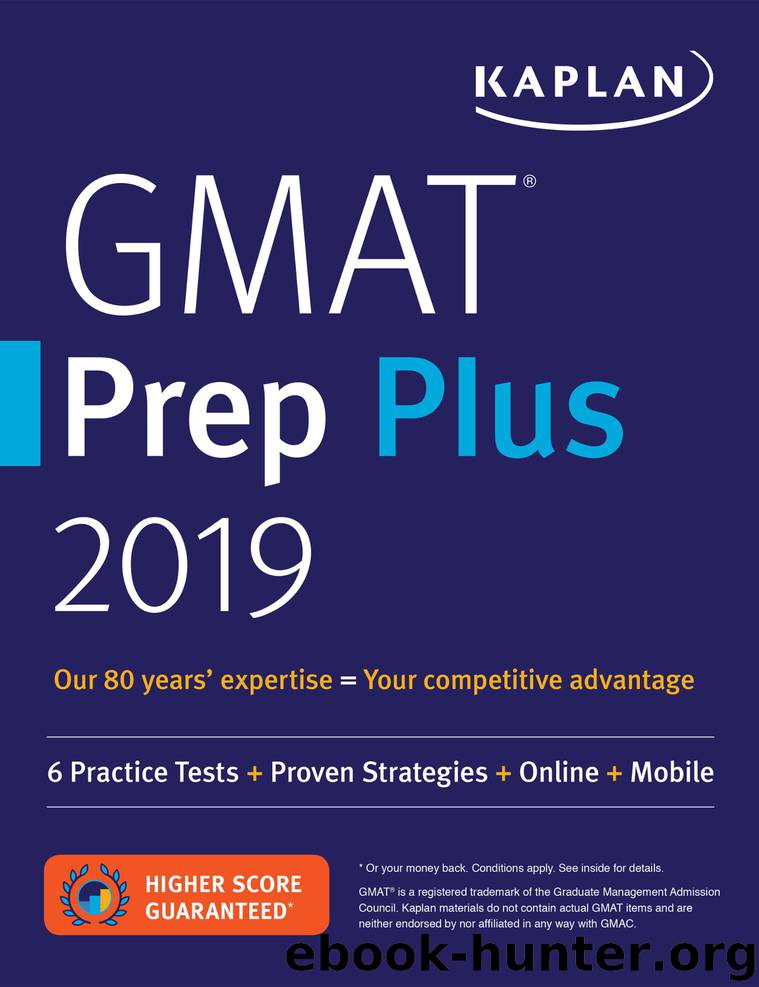 GMAT Prep Plus 2019 by Kaplan Test Prep