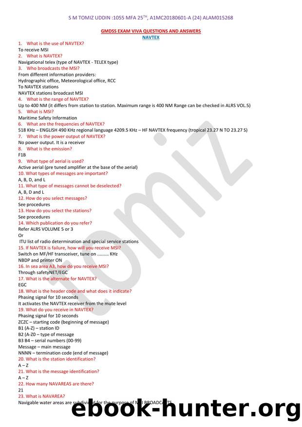 GMDSS FAQ BANGLADESH by User
