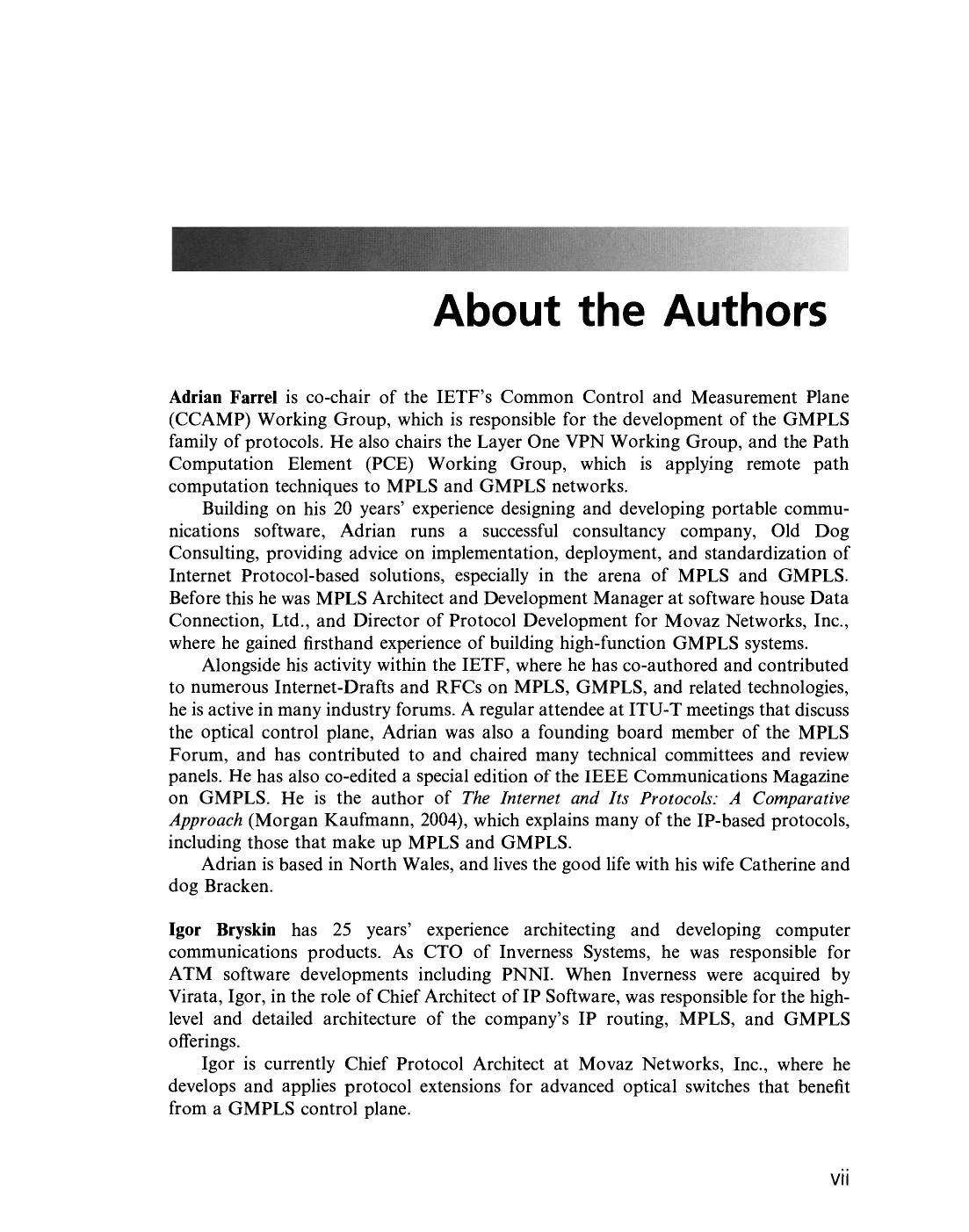 GMPLS. Architecture and Applications by Adrian Farrel and Igor Bryskin (Auth.)