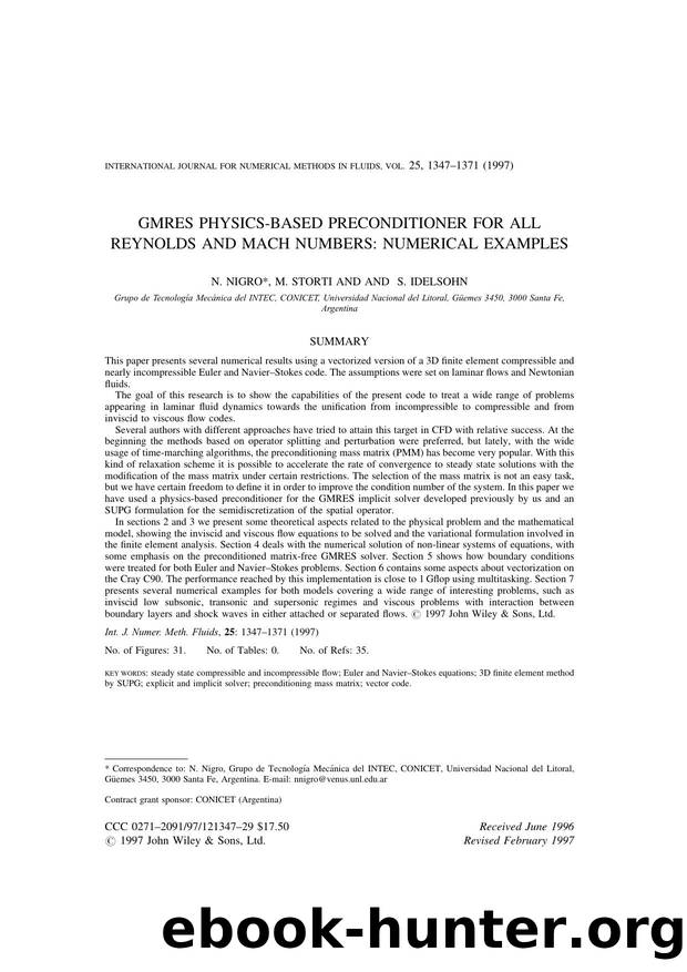 GMRES physics-based preconditioner for all Reynolds and Mach numbers: numerical examples by Unknown