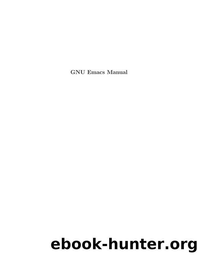 GNU Emacs Manual by Unknown