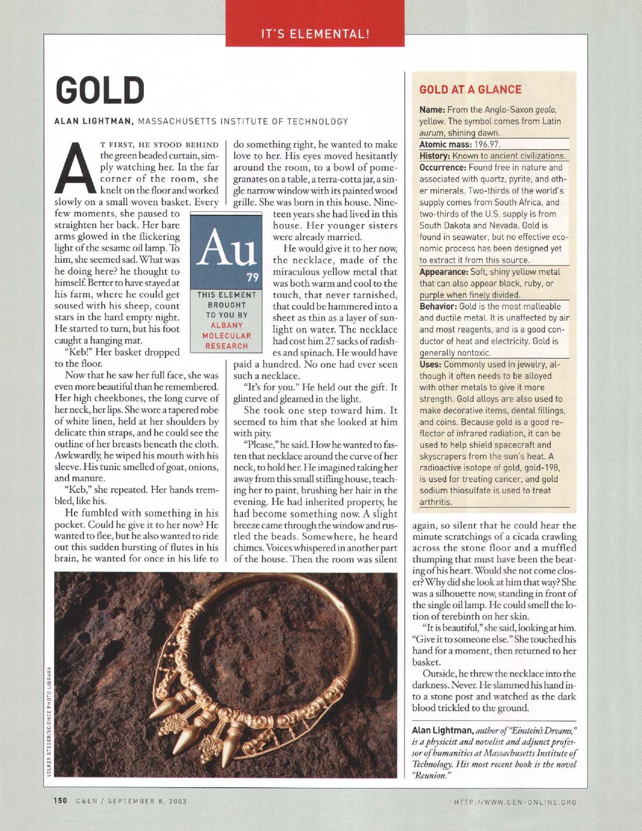 GOLD by ALAN LIGHTMAN