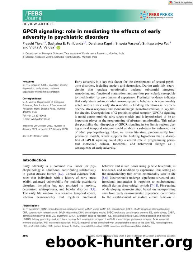 GPCR signaling: role in mediating the effects of early adversity in psychiatric disorders by Unknown
