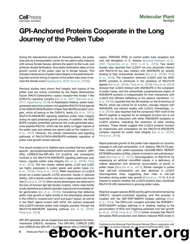 GPI-Anchored Proteins Cooperate in the Long Journey of the Pollen Tube by Shihao Su & Takuya T. Nagae & Tetsuya Higashiyama