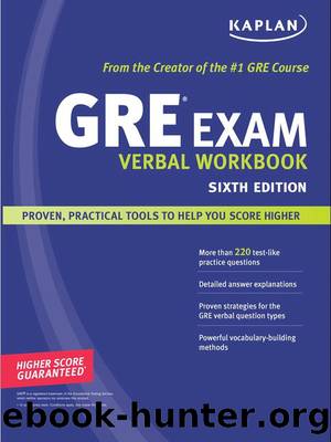 GRE Exam Verbal Workbook by Kaplan