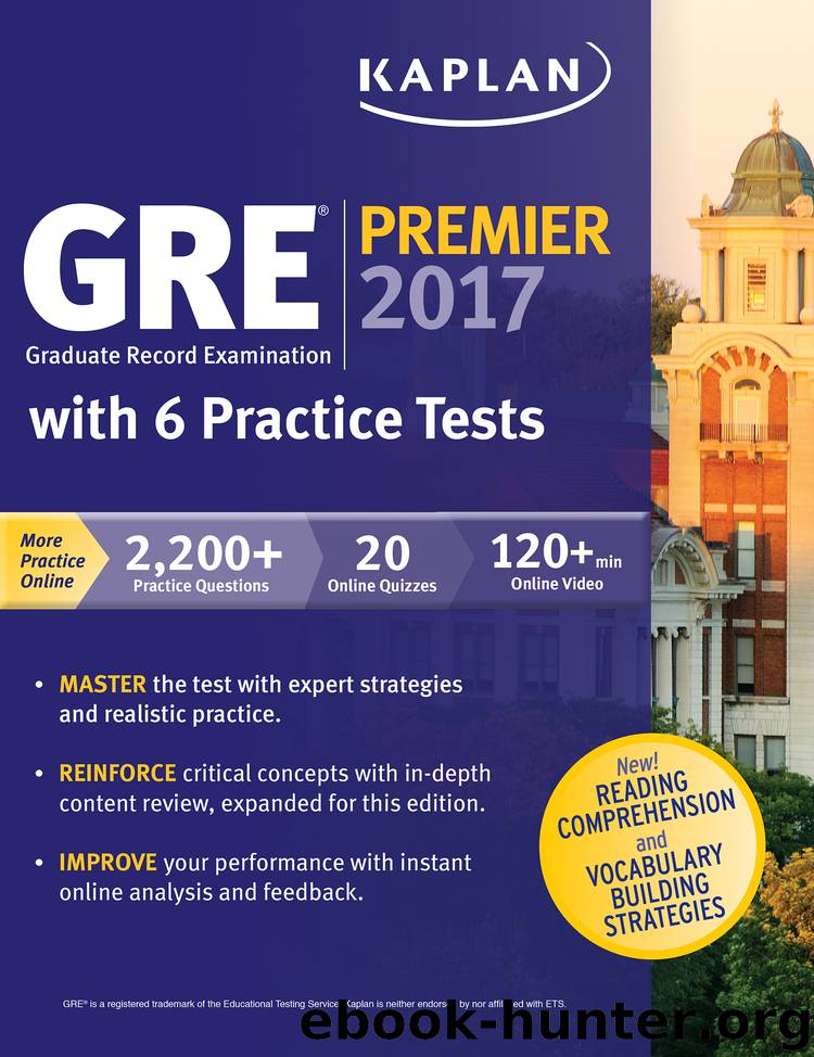 GRE Premier 2017 with 6 Practice Tests by Kaplan