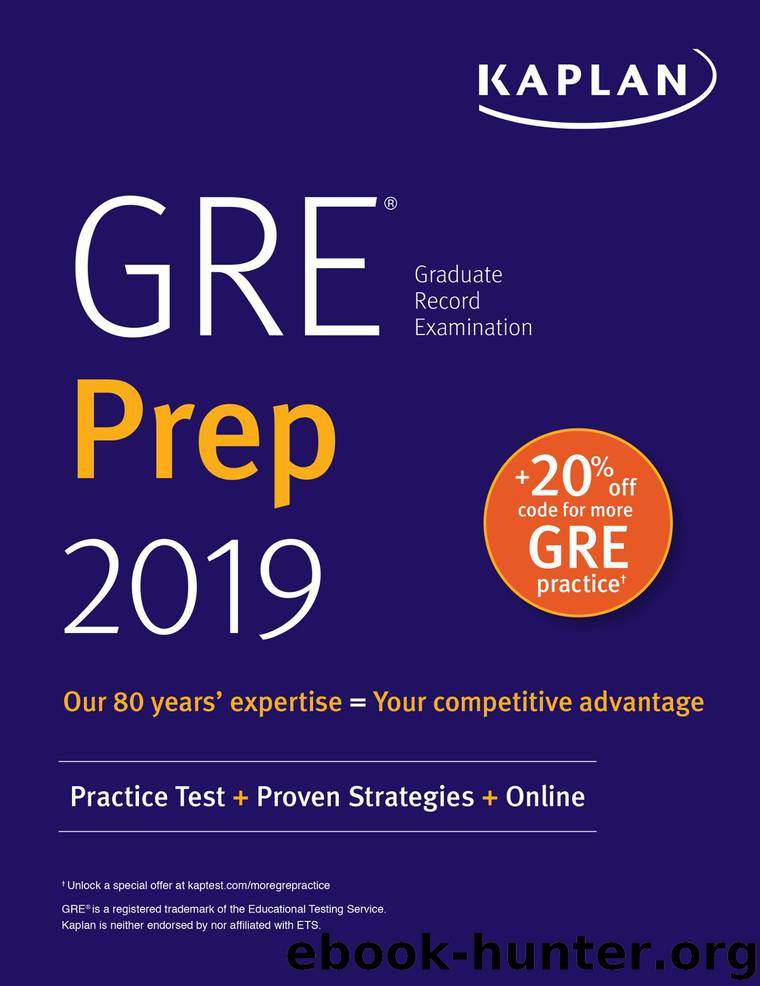 GRE Prep 2019 by Kaplan Test Prep