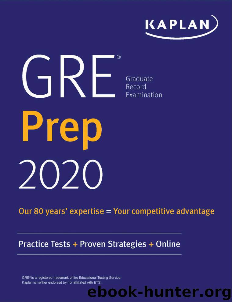 GRE Prep 2020 by Kaplan Test Prep