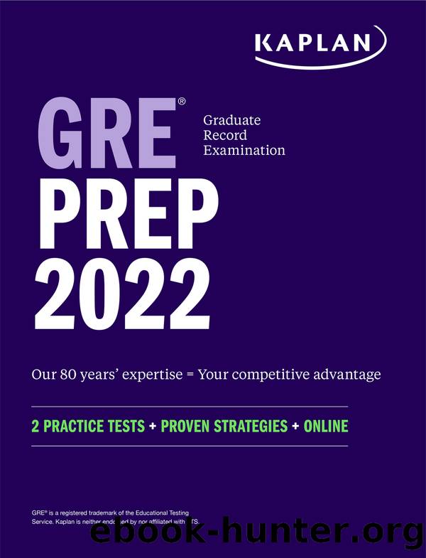GRE Prep 2022 by Kaplan Test Prep