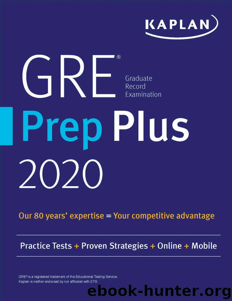 GRE Prep Plus 2020 by Kaplan Test Prep