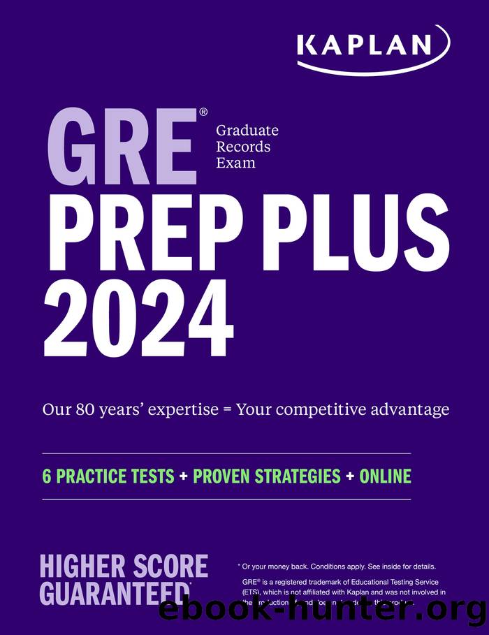 GRE Prep Plus 2024 by Kaplan Test Prep