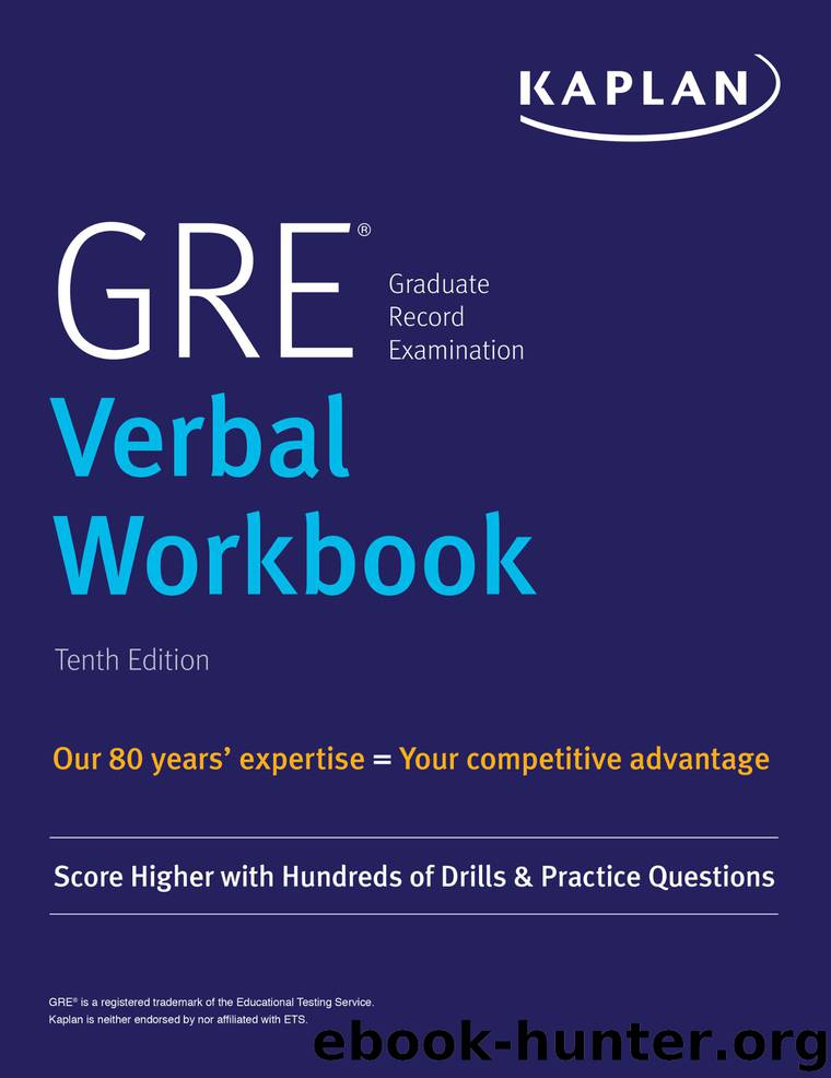 GRE Verbal Workbook by Kaplan Test Prep