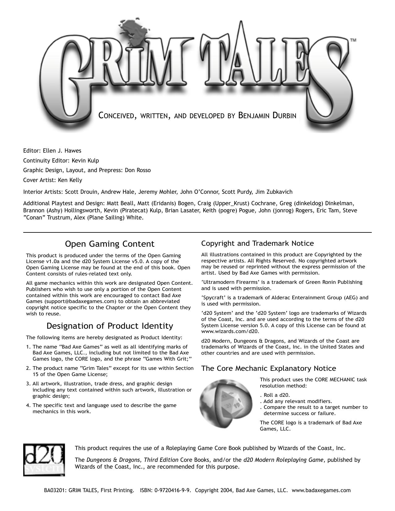 GRIM TALES: Creature Creation by Bad Axe Games