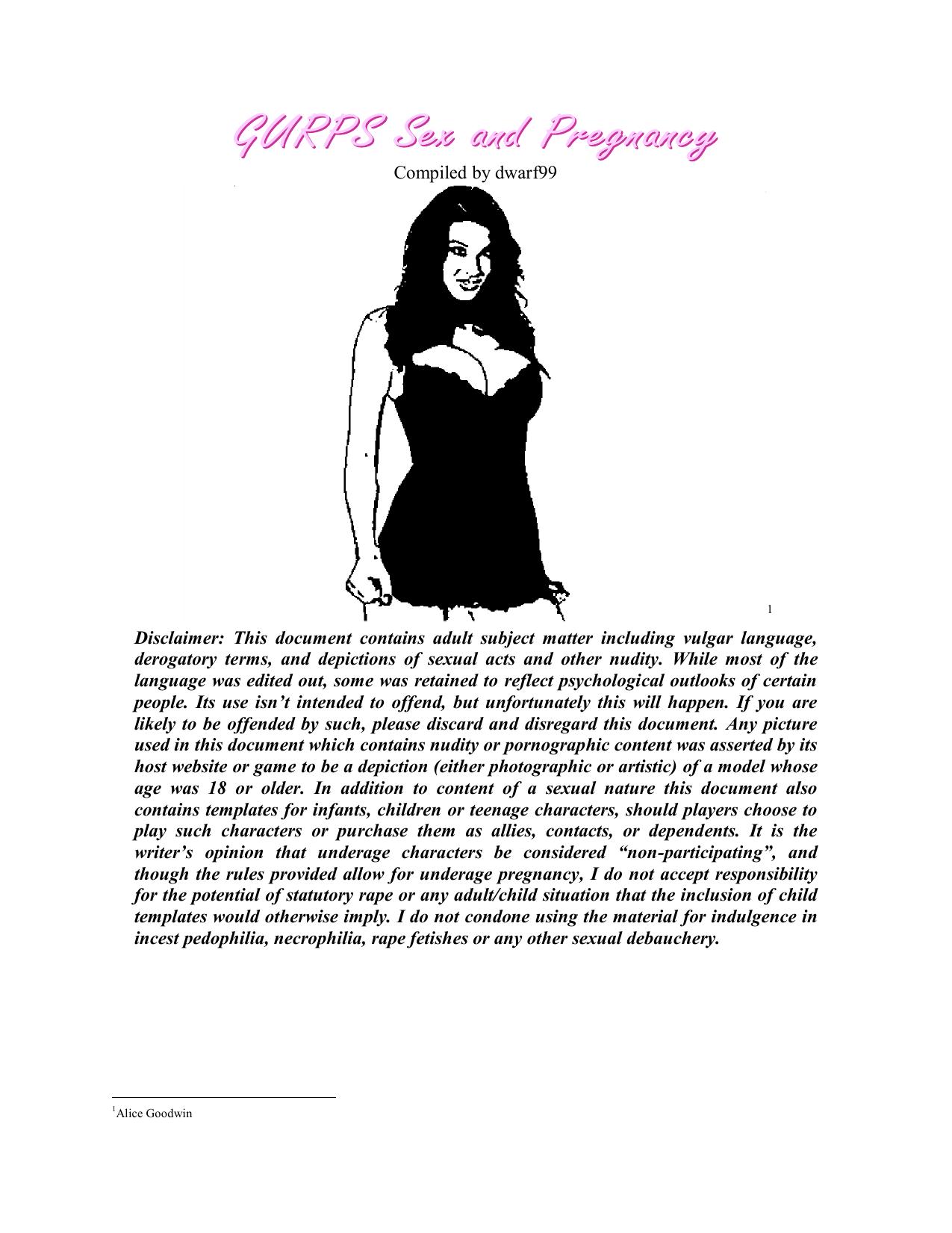 GURPS Sex and Pregnancy by Unknown