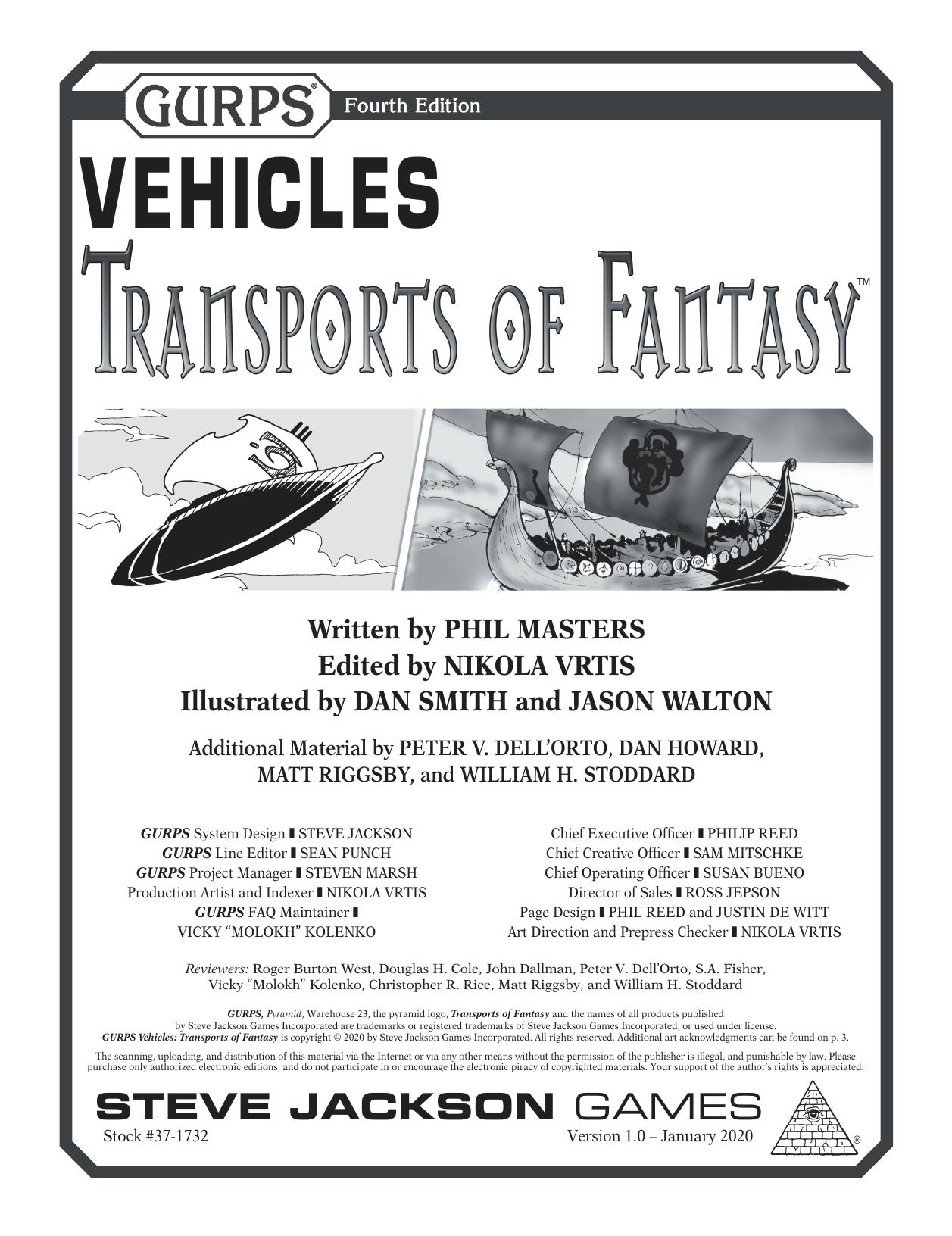 GURPS Vehicles: Transports of Fantasy by Steve Jackson Games