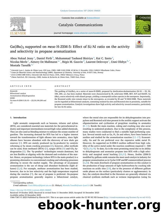 Ga( i Bu)3 supported on meso H-ZSM-5: Effect of SiAl ratio on the activity and selectivity in propane aromatization by unknow