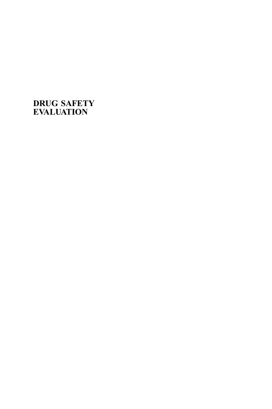 Gad S.C. Drug Safety Evaluation (2002)(en)(1007s) by Unknown