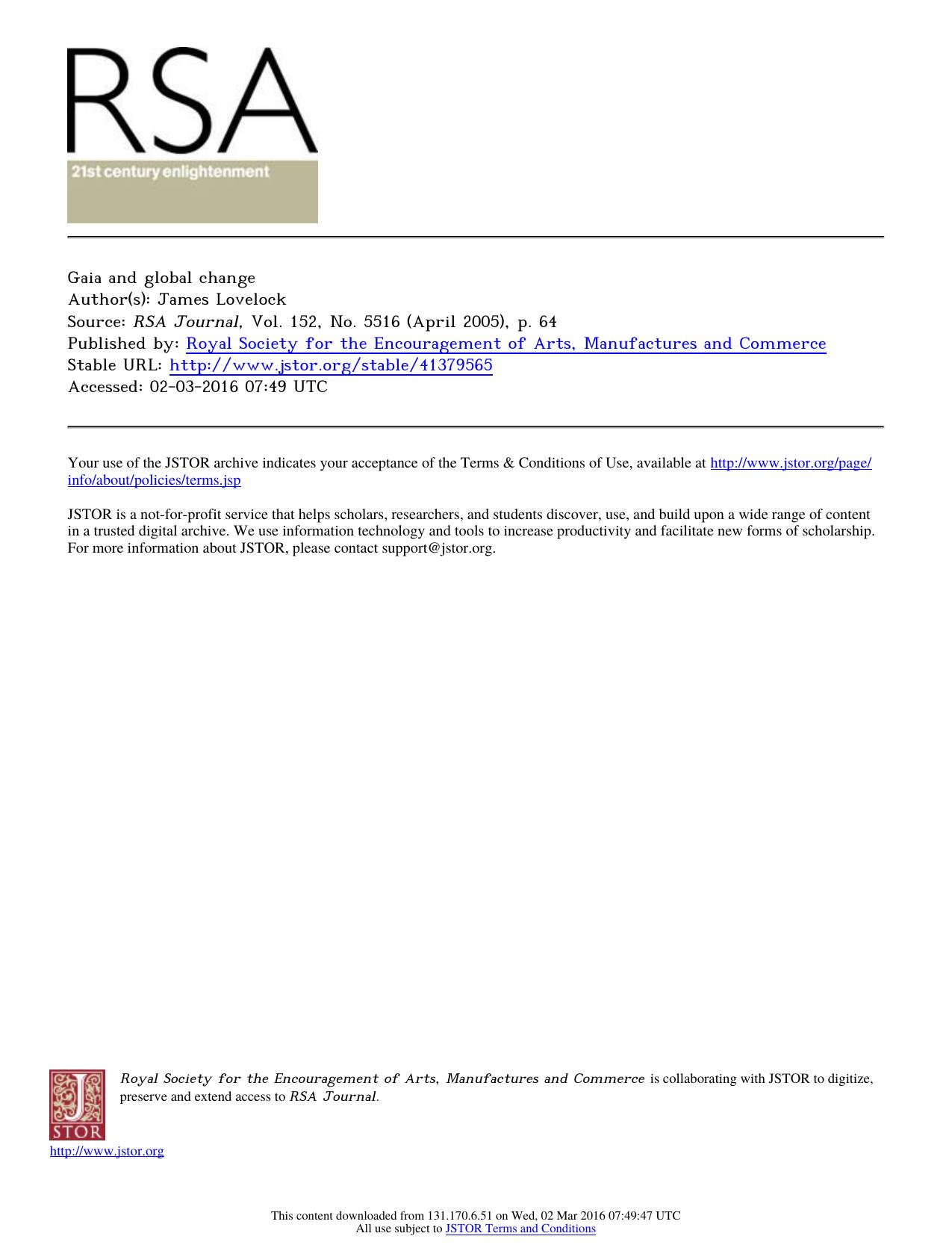 Gaia and global change (2005) by Unknown