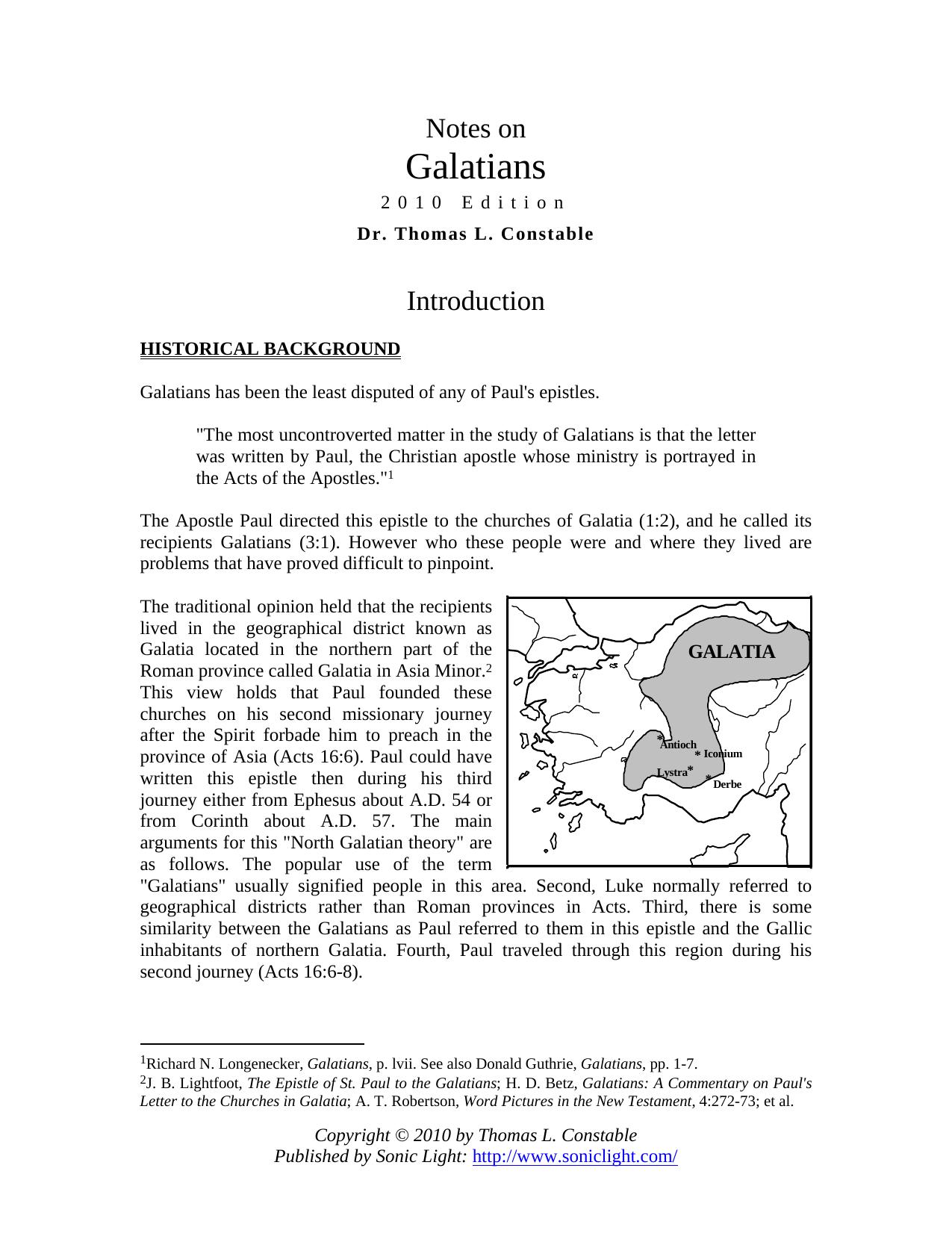 Galatians by Dr. Thomas L. Constable