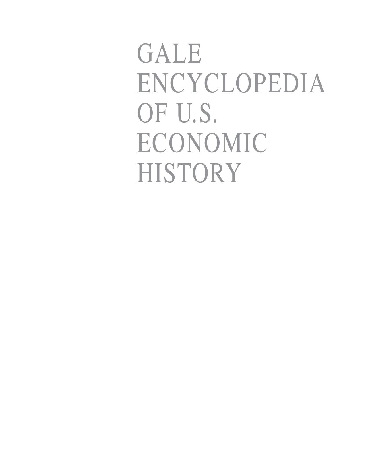 Gale Encyclopedia of United States Economic History by Thomas Carson & Mary Bonk