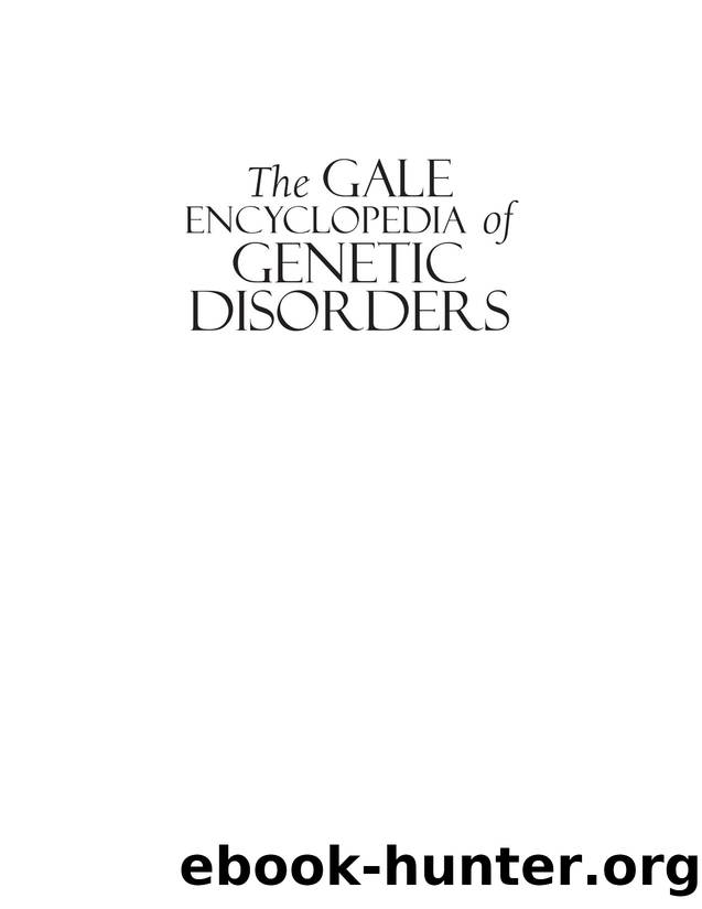 Gale Group Encyclopedia of Genetic Disorders Vol 2 (M-Z) (2002) WW by Unknown
