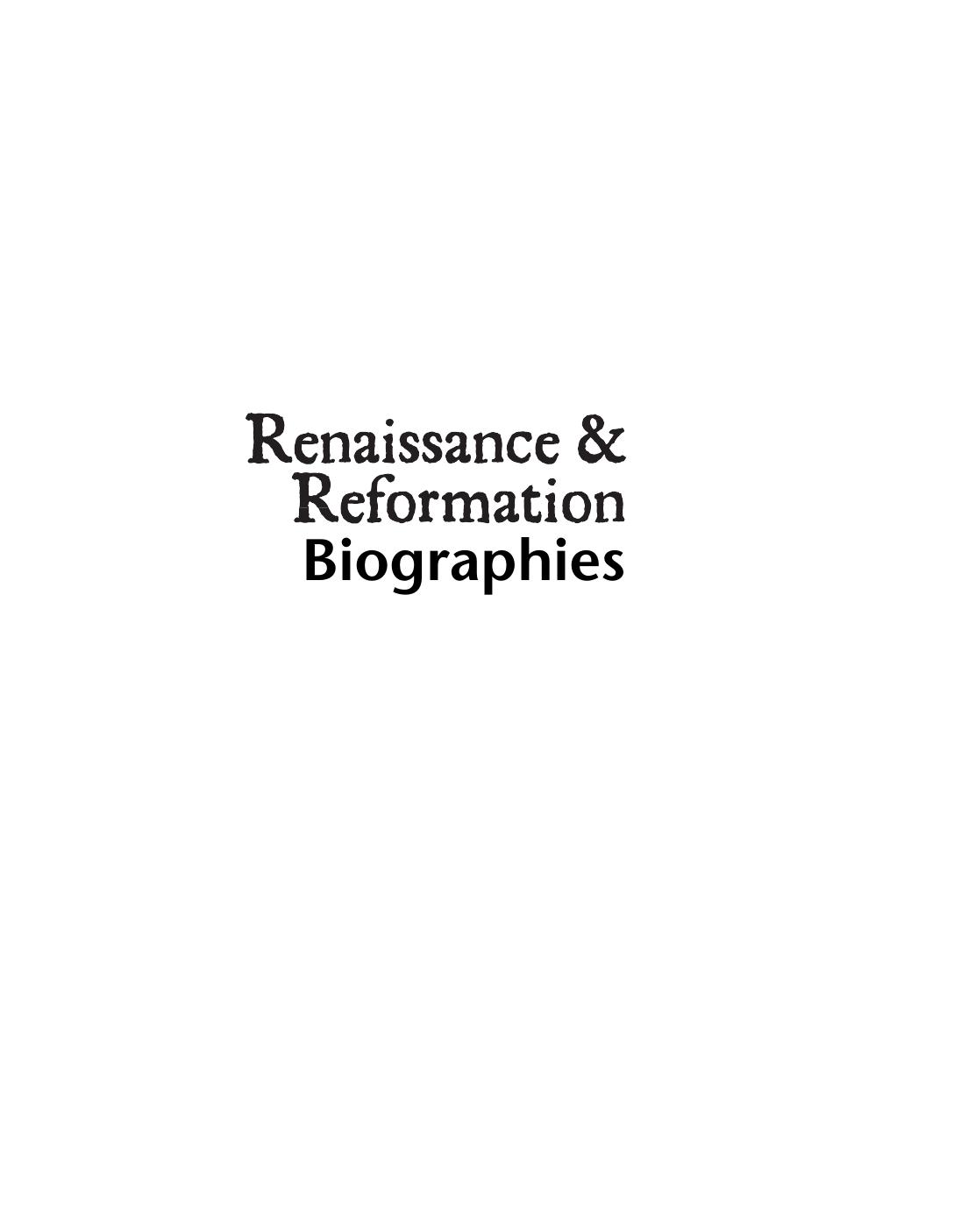 Gale Group UXL Renaissance and Reformation, Biographies Vol. 2 [L-Z] (2002) by Unknown