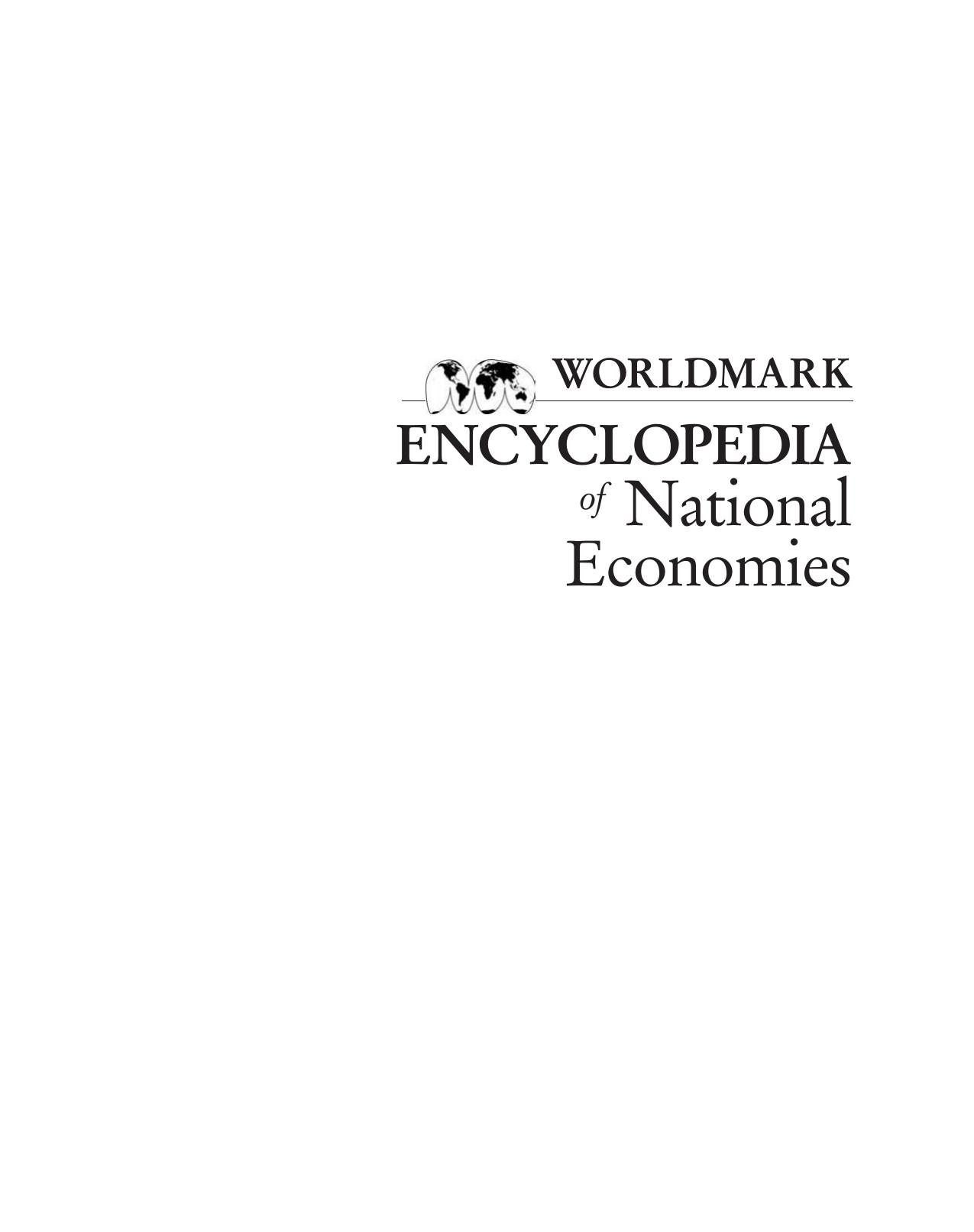 Gale Group WorldMark Encyclopedia of National Economies Vol 1 by Unknown