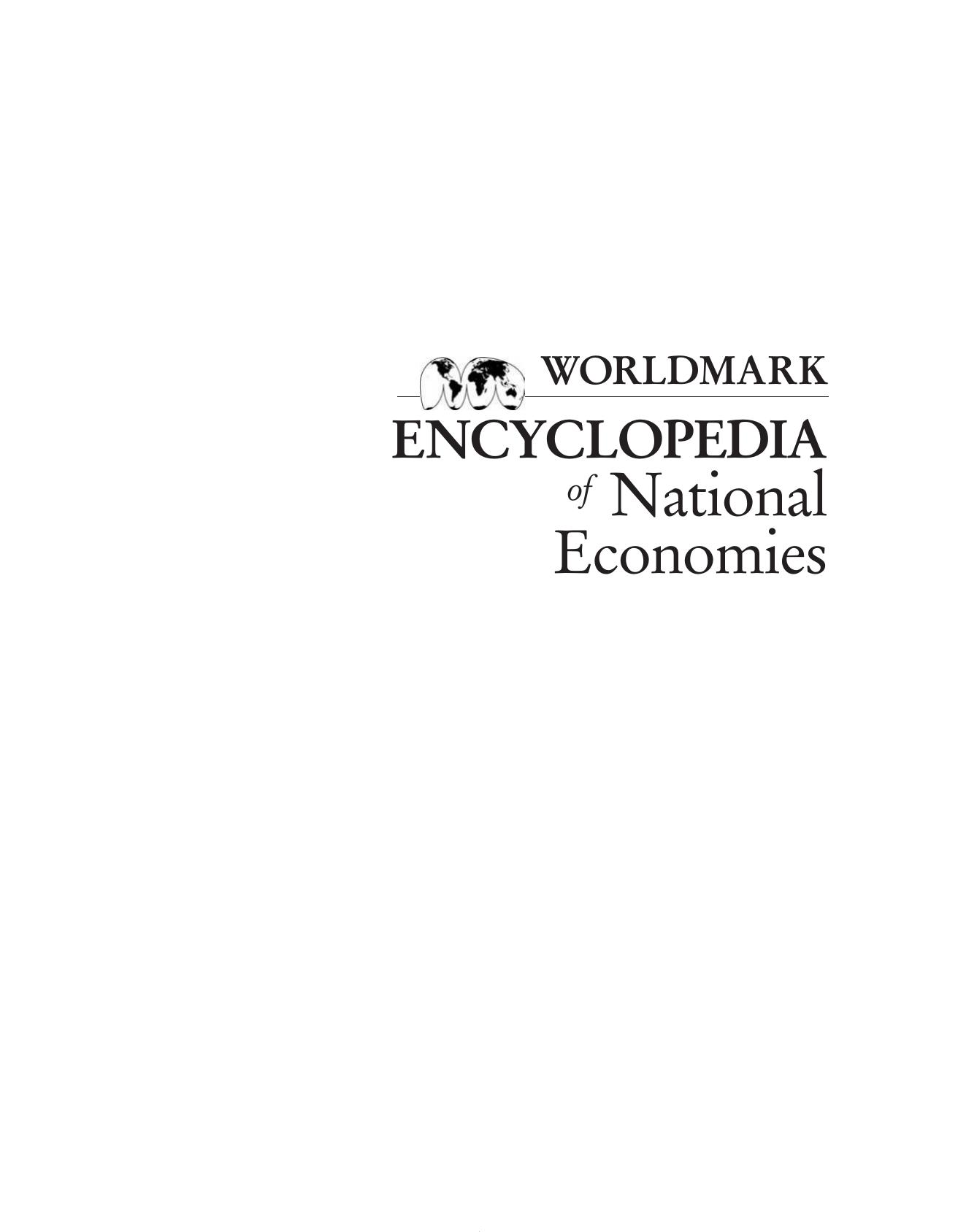 Gale Group WorldMark Encyclopedia of National Economies Vol 4 by Unknown