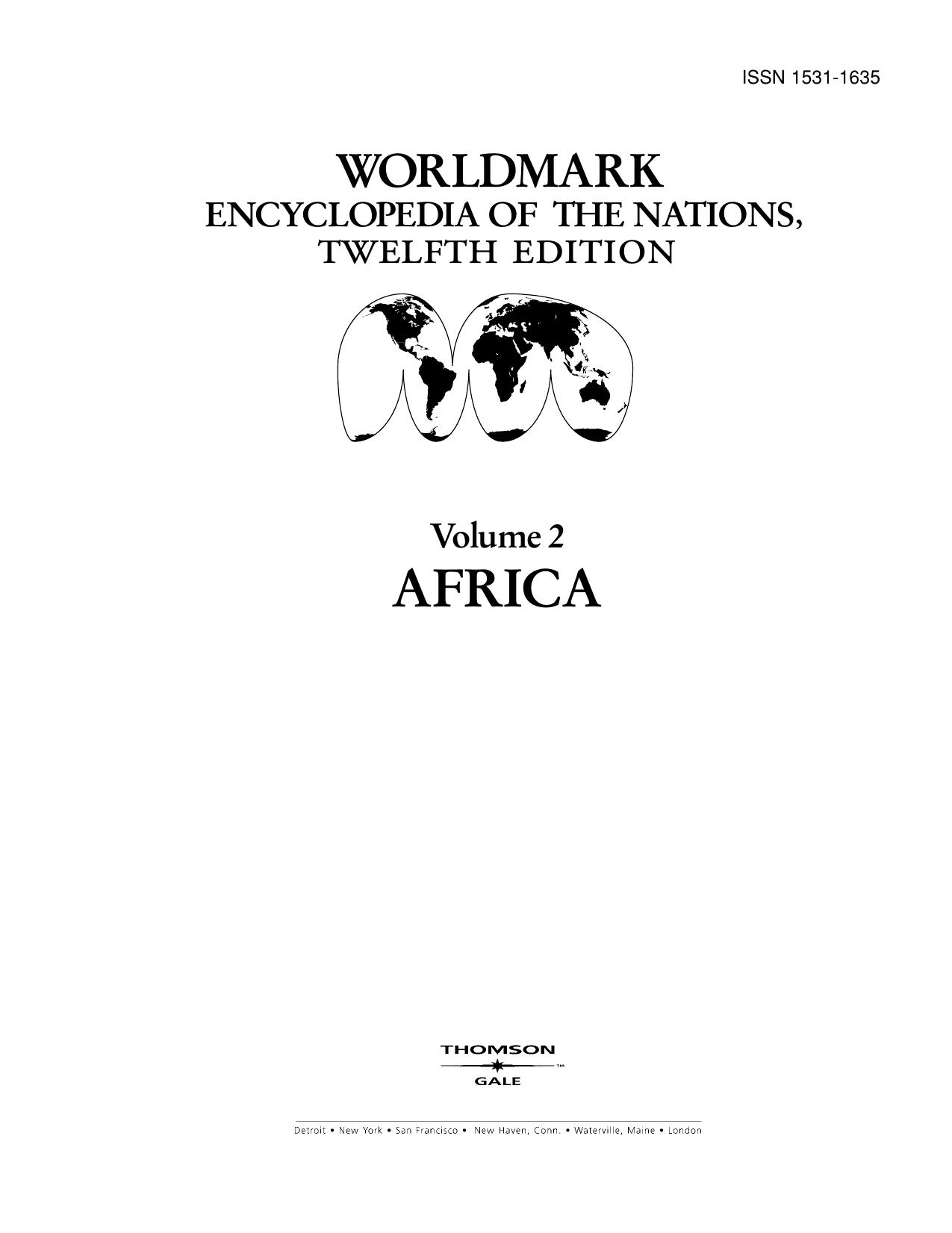 Gale Group WorldMark Encyclopedia of the Nations 12th Vol 2 Africa by Unknown