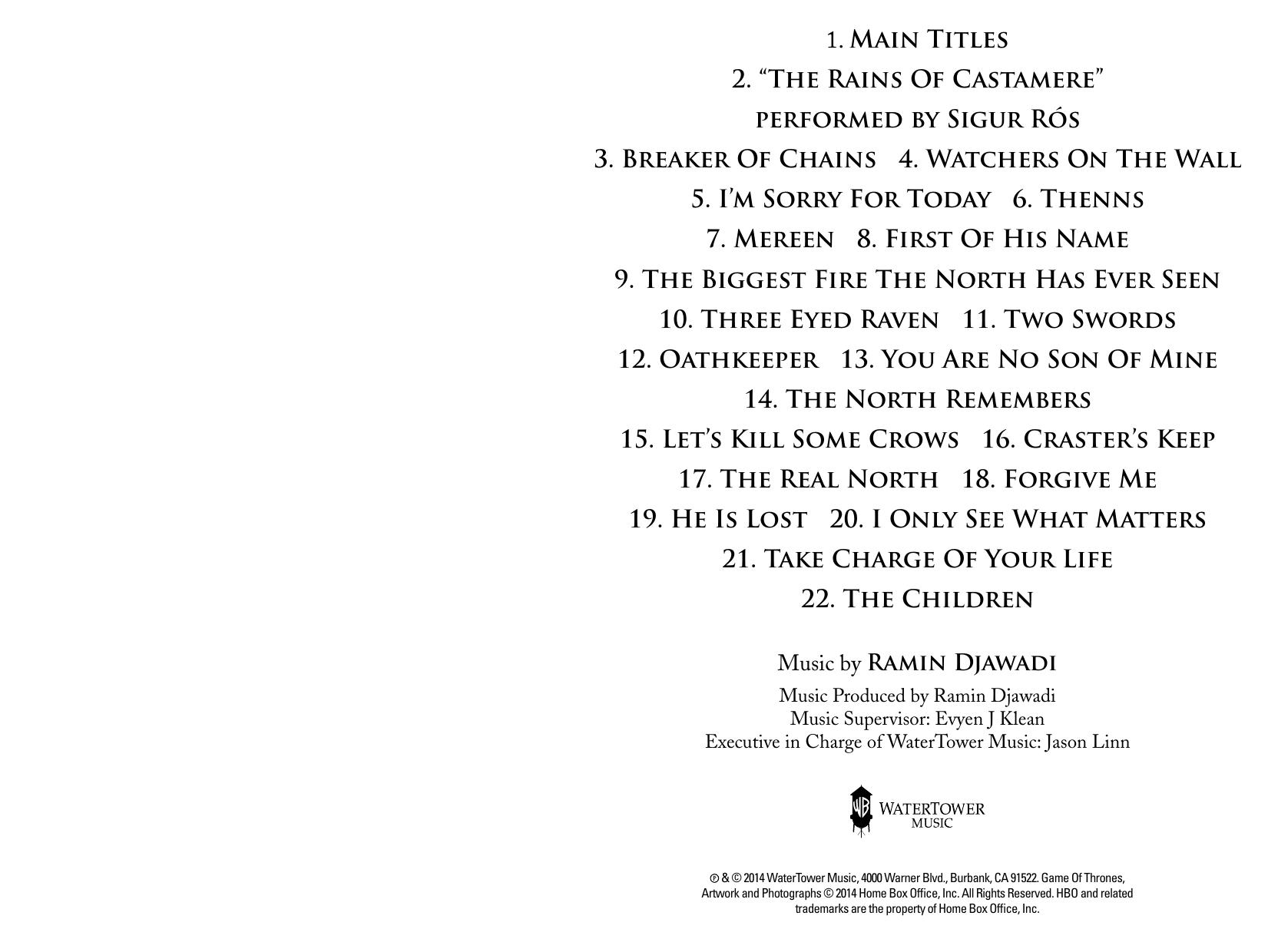 Game Of Thrones (Music From The HBO ® Series) Season 4 by unknow